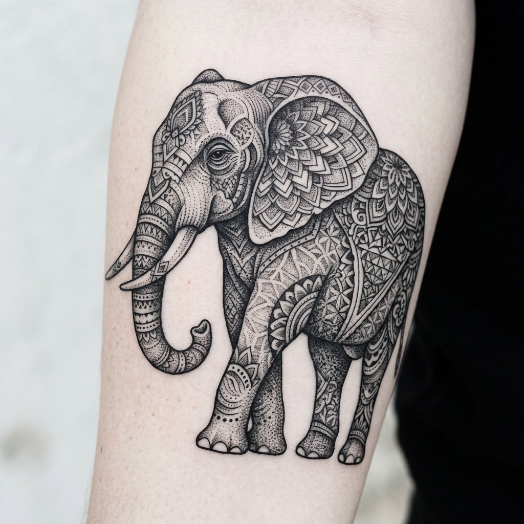 Dotwork Elephant
