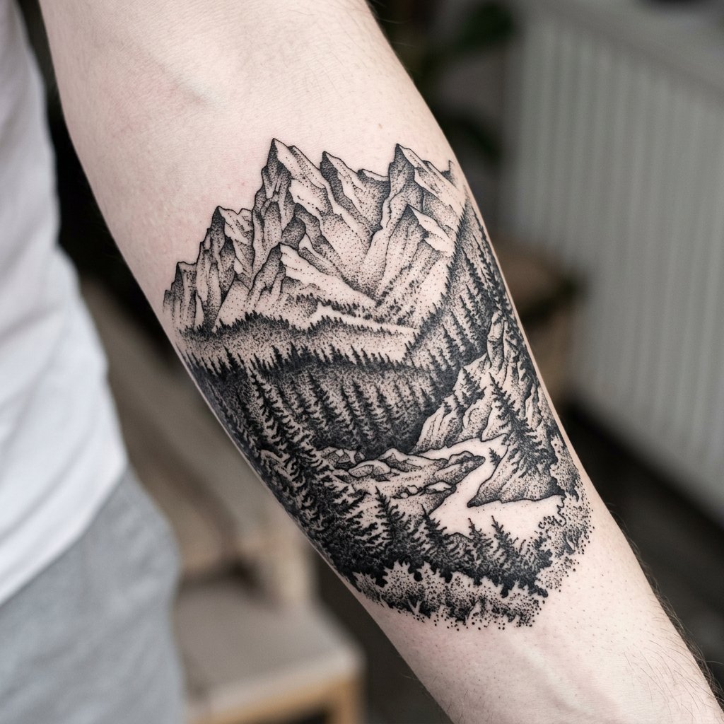 Dotwork Mountain