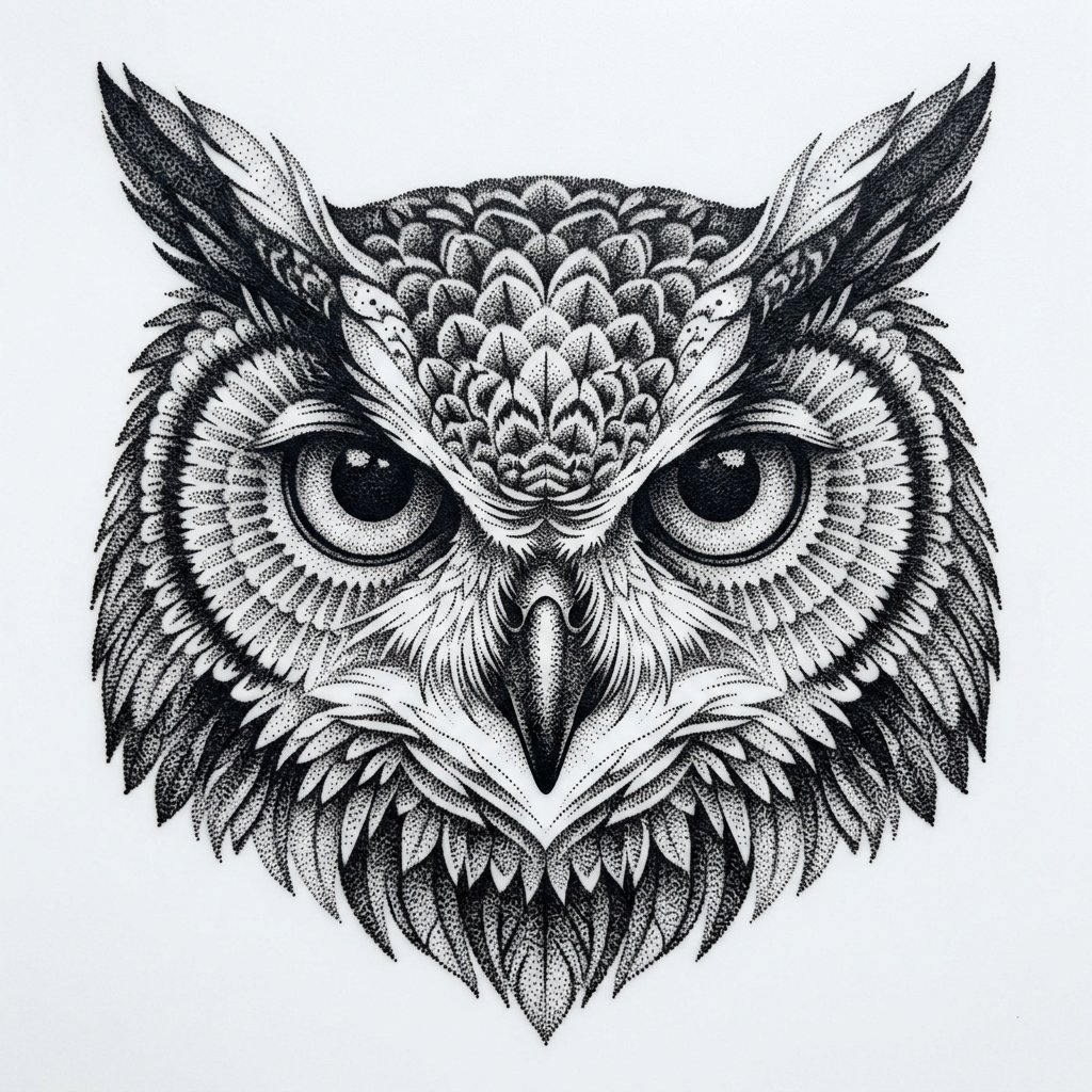 Dotwork Owl