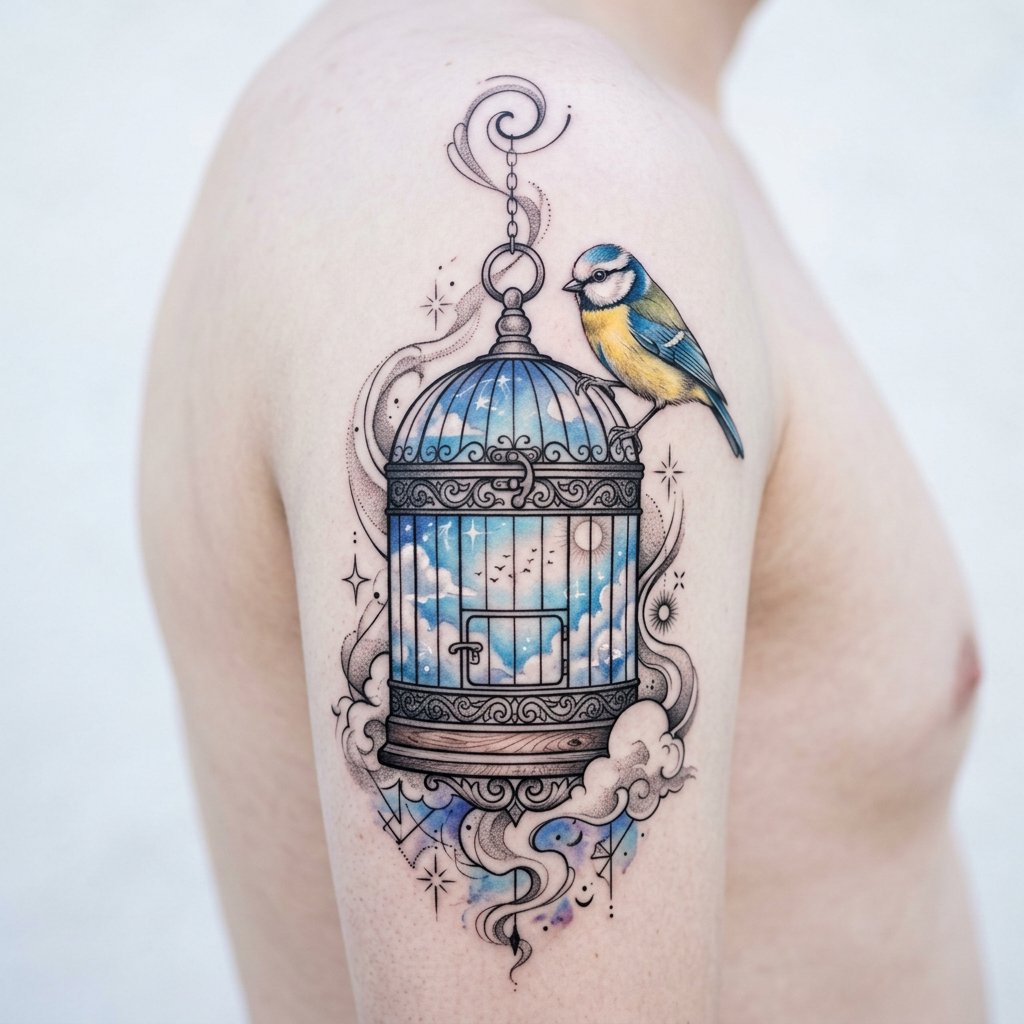 Caged Bird Sky