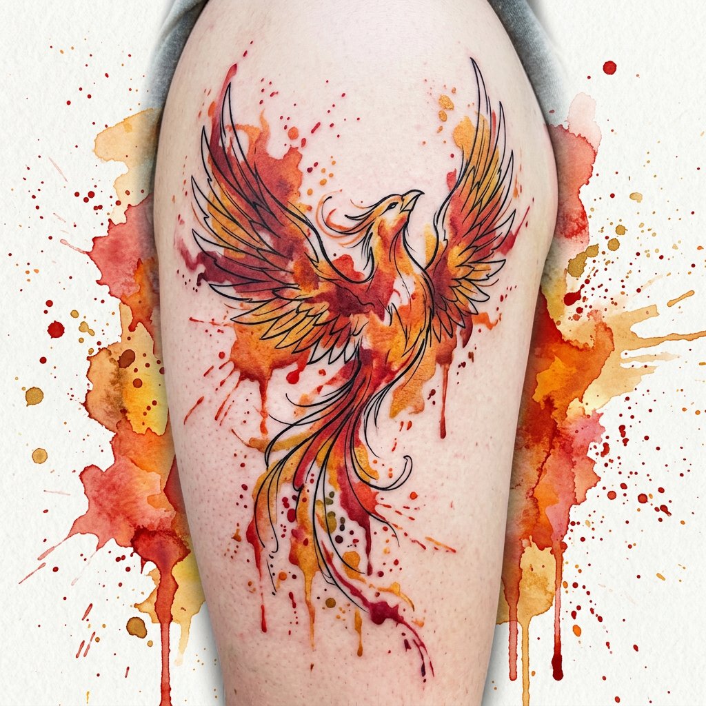 Aquarell-Phönix