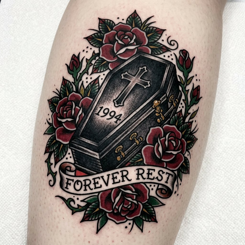 Coffin & Roses